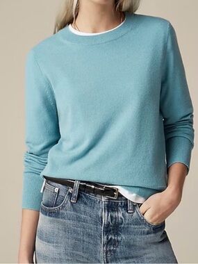 J. Crew Soft Scoopneck Sweater in Aqua Blue